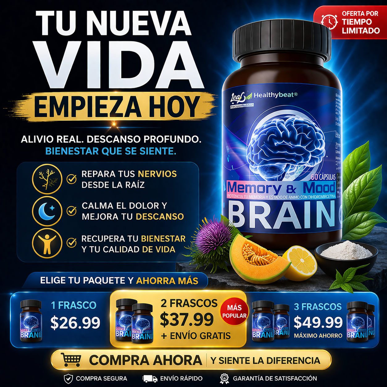 Memory & Mood Brain-Repara tus nervios y elimina el hormigueo desde la raíz
