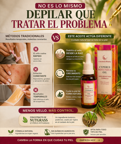 Dile Adiós al Vello Rápido con Este Aceite Natural “Cyperus Rotundus Oil”