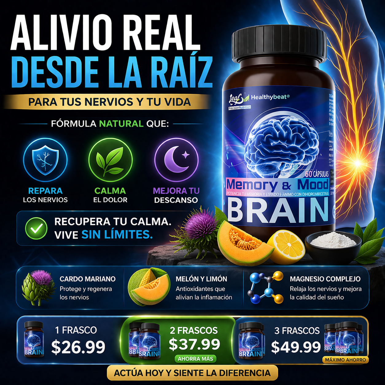 Memory & Mood Brain-Repara tus nervios y elimina el hormigueo desde la raíz